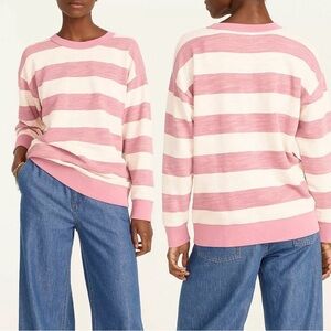 J.Crew Vintage cotton terry relaxed-fit pullover in rugby stripe size XS